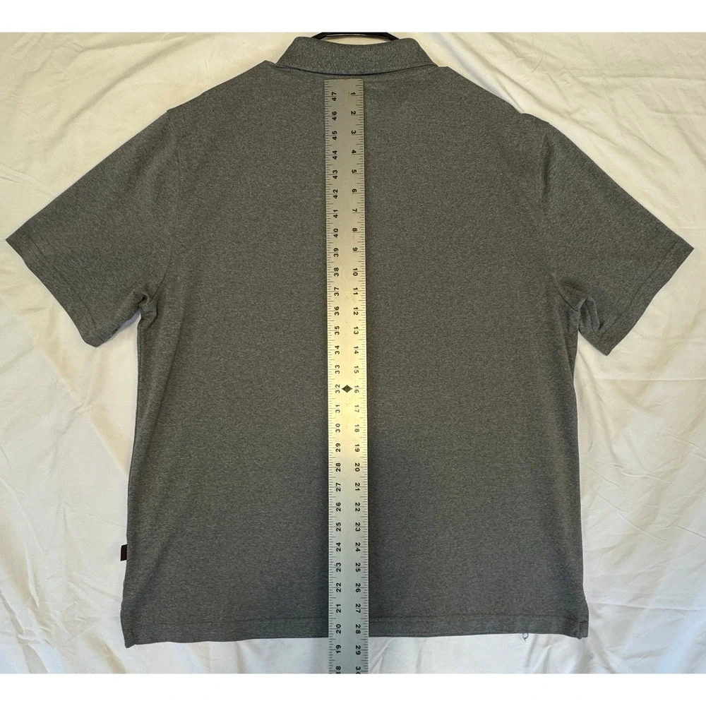 Greg Norman Tasso Elba Five Iron Polo Shirt Mens Large Gray Play Dry Golf Shark
